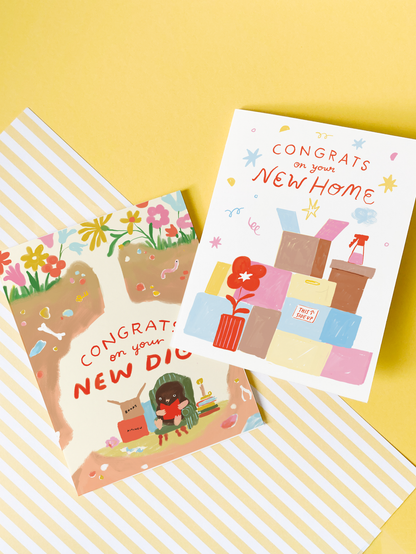 Unpacking Boxes – New Home Congratulations Card
