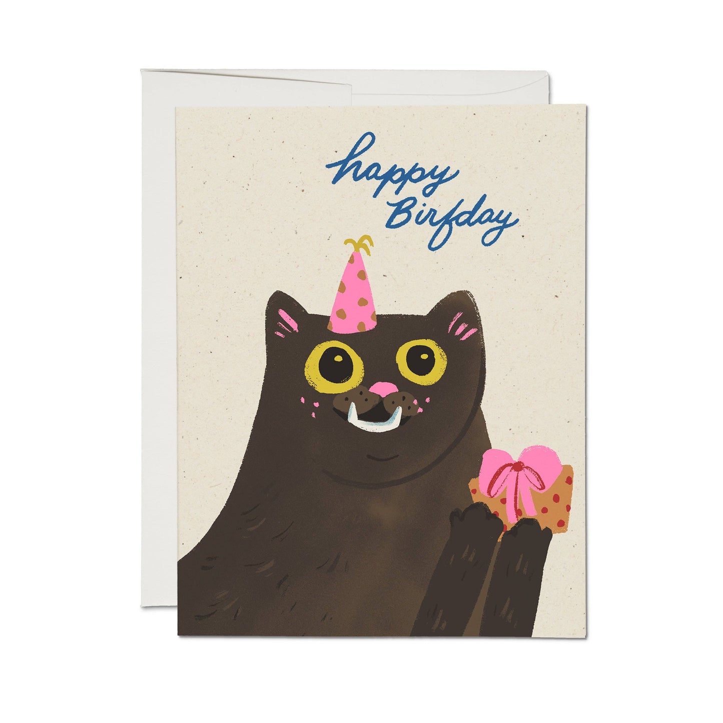 Birfday Cat greeting card: Single