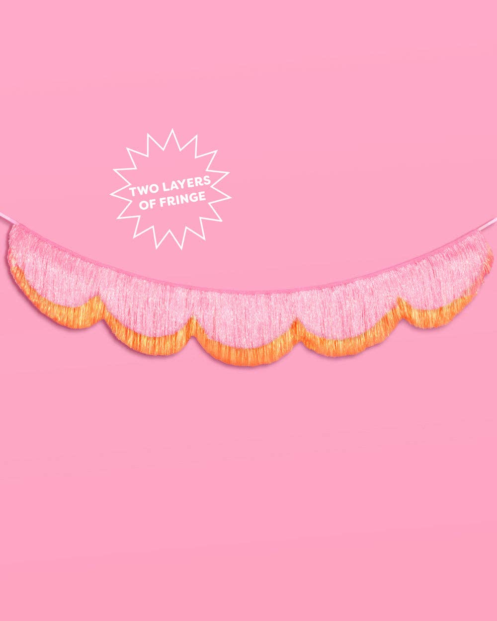 Pink Orange Scallop Fringe Banner | summer, party, Showgirl