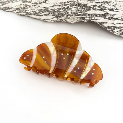Vintage Starfish Crescent Moon Creative Hair Claw Clip: Brown