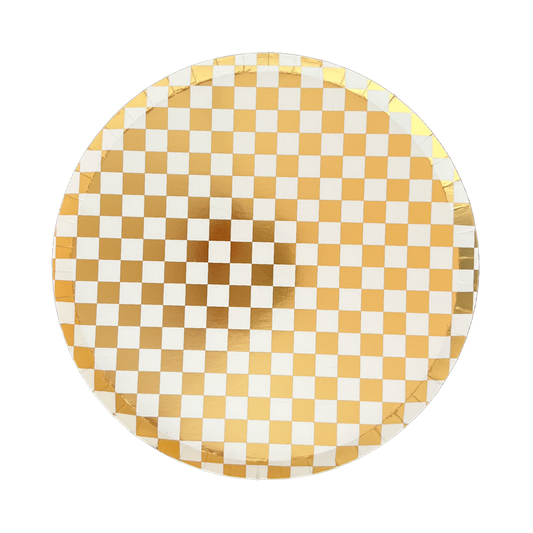 Check It! Dinner Plates (8pk) - Gold Clash