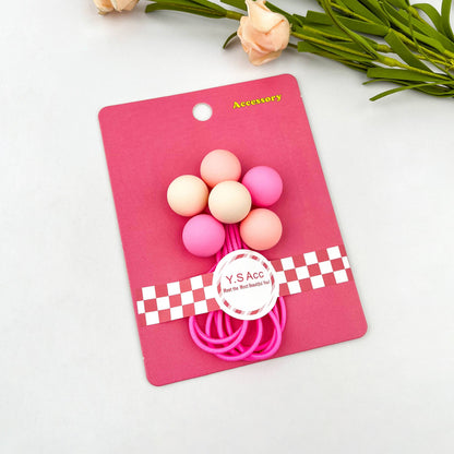 3PC Ombre Candy Ball Hair Ties Set Elastic Ponytail: Orange