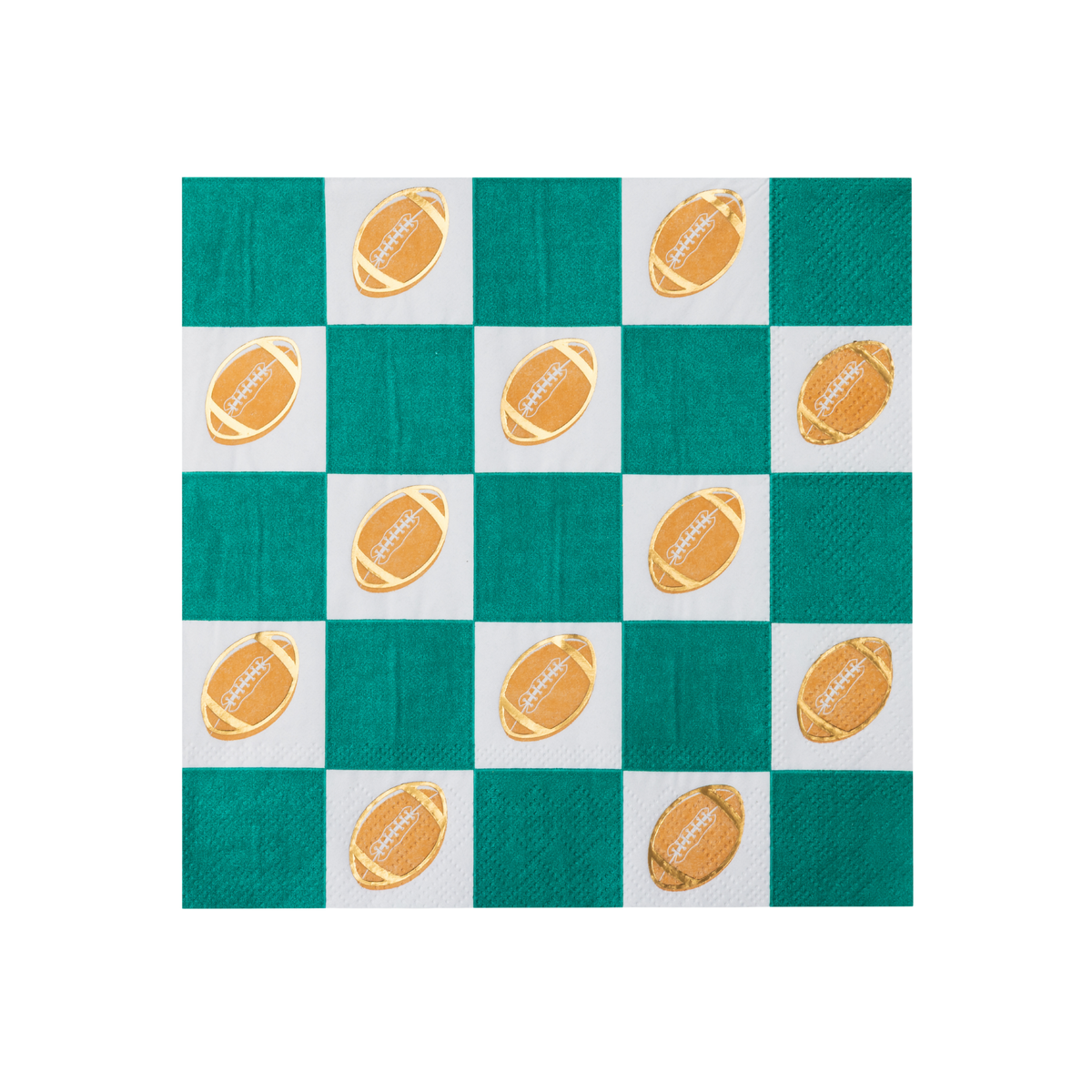 Football Green Checker Game Day Napkins (Set of 20)