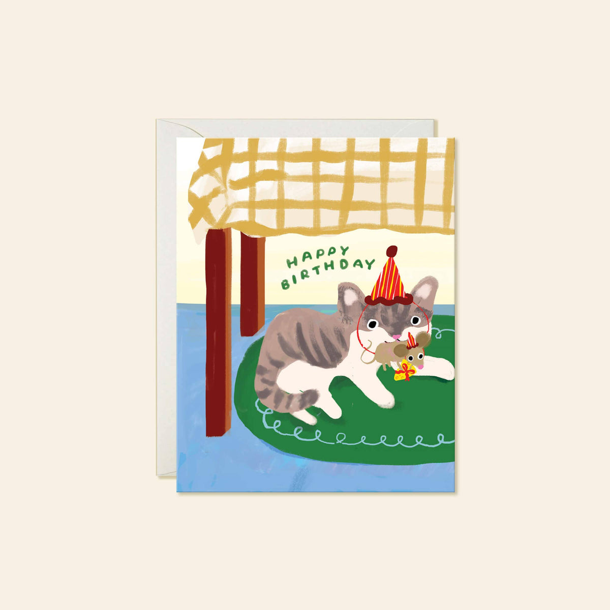 Cat Mouse Cheese – Cute and Funny Cat Birthday Card