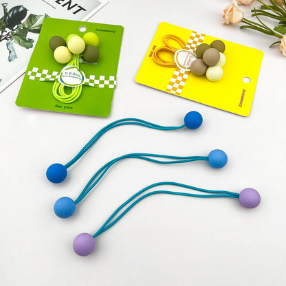 3PC Ombre Candy Ball Hair Ties Set Elastic Ponytail: Blue