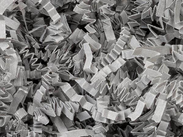 Crinkle Cut Paper Shred Small Packs: 1 Pack / 8 oz Bag / White & Iridescent