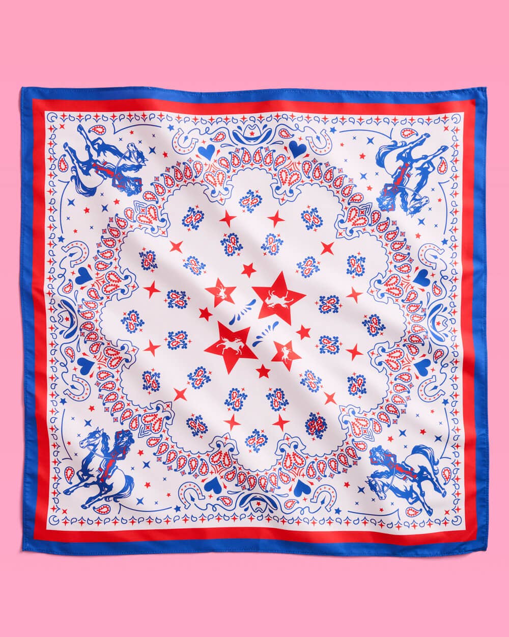 Americana Cowgirl Bandana 27 Inch | Pink Western Rodeo Bach