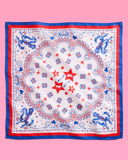 Americana Cowgirl Bandana 27 Inch | Pink Western Rodeo Bach