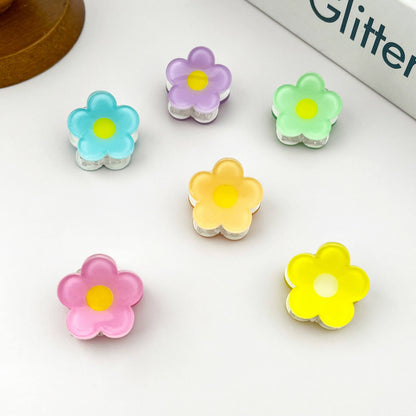 Mini Flower Summer Hair Claw Clip Cute Floral Clip: Blue