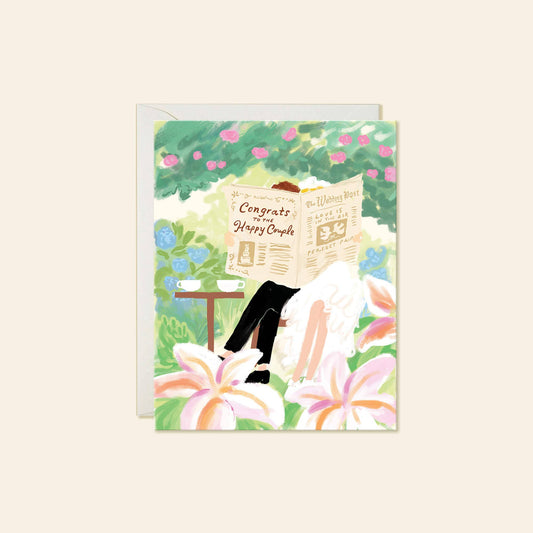 Wedding Newspaper – Elegant Wedding Congratulations Card
