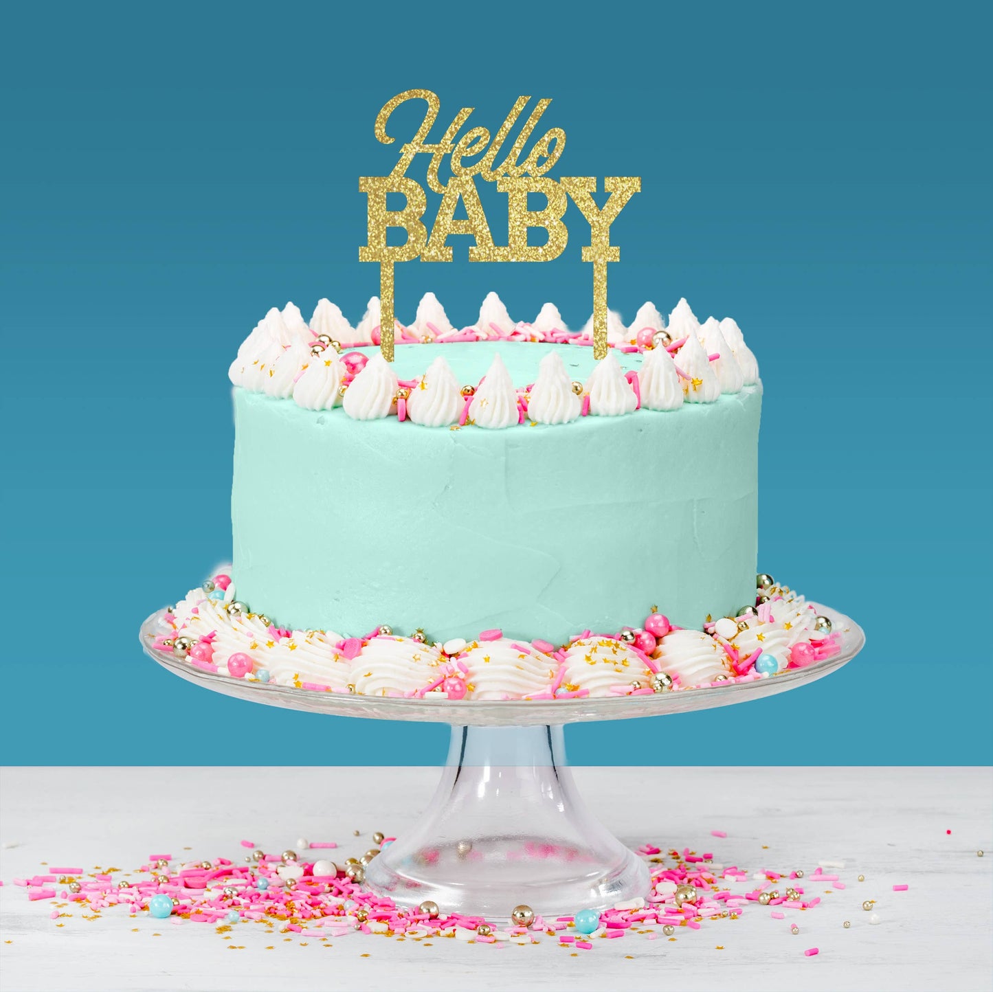 Acrylic Cake Topper - "Hello Baby"