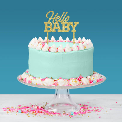 Acrylic Cake Topper - "Hello Baby"