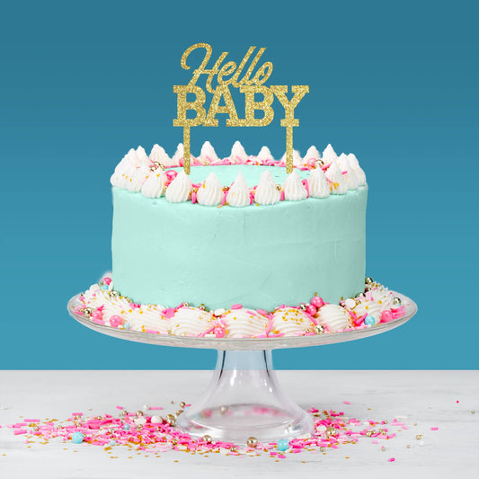 Acrylic Cake Topper - "Hello Baby"
