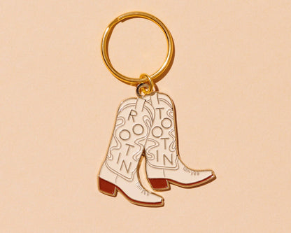 Enamel Keychain & Bag Charm—Rootin' Tootin' (Cowboy Boots)