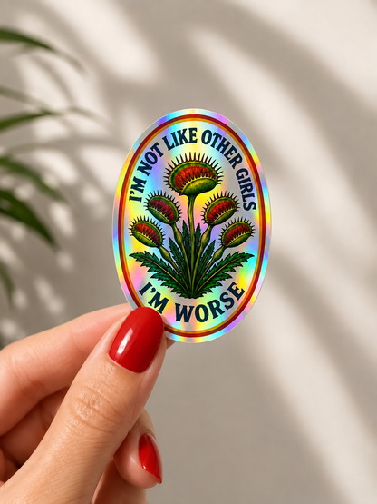 Not Like Other Girls Sticker, Venus Fly Trap: Oval / vinyl