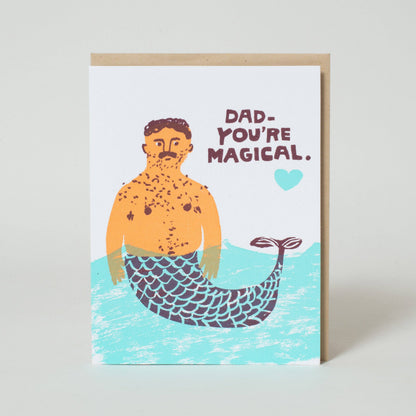 Merman Funny Father's Day Greeting Card by Egg Press: Plastic sleeve