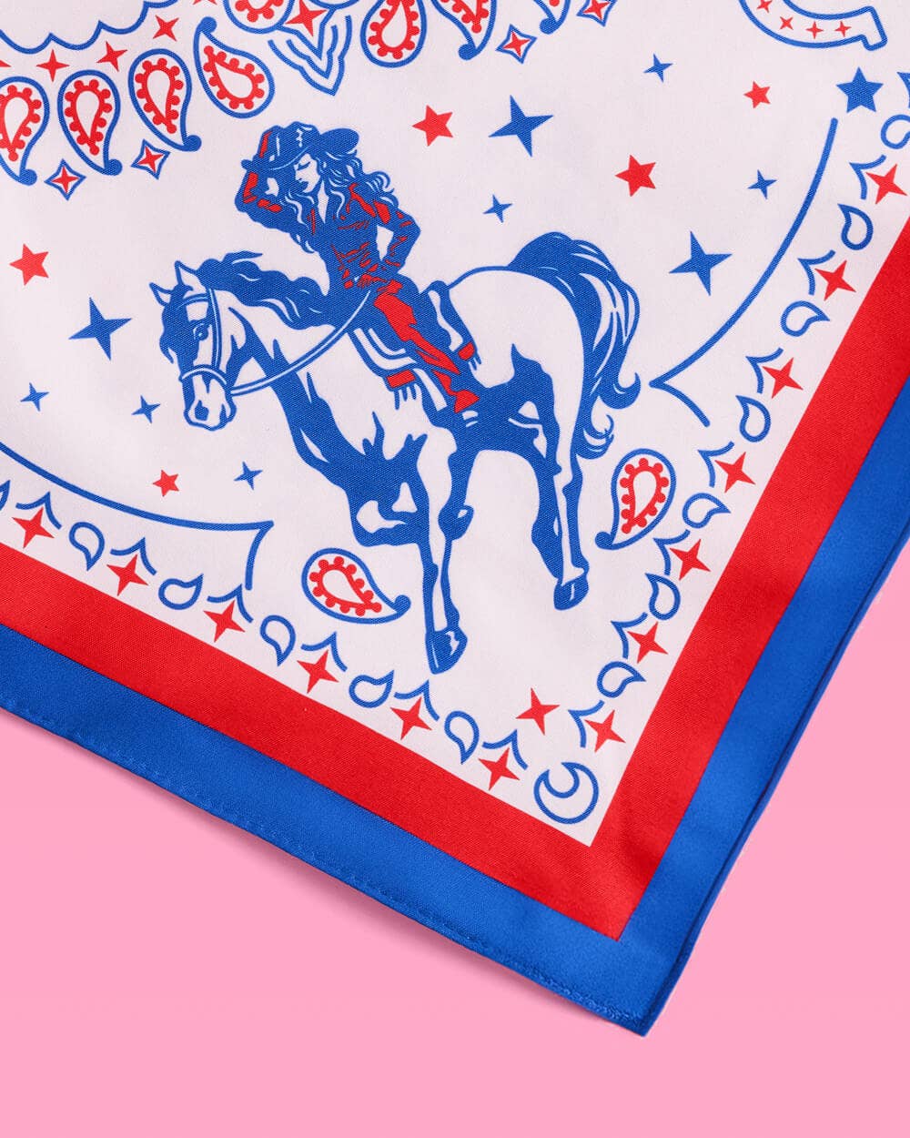 Americana Cowgirl Bandana 27 Inch | Pink Western Rodeo Bach