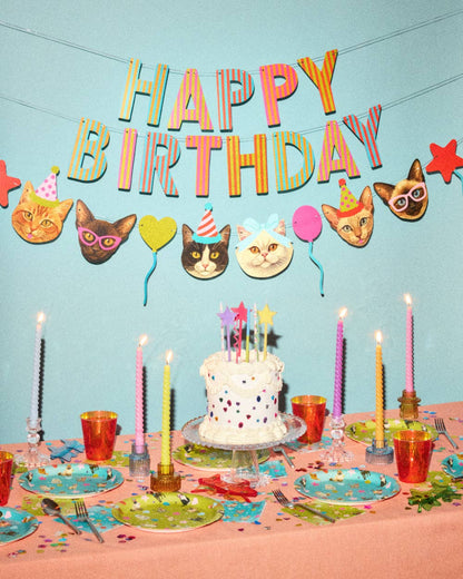 Happy Birthday Cat Banner | cat party, pet birthday, 5"