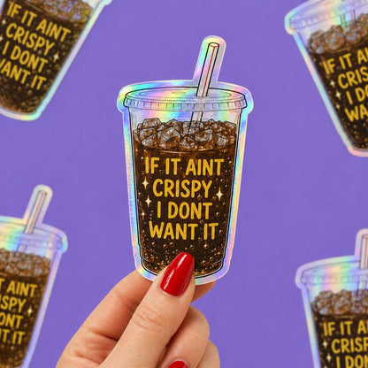 Funny Crispy Diet Coke sticker - Matte Vinyl: Vinyl sticker