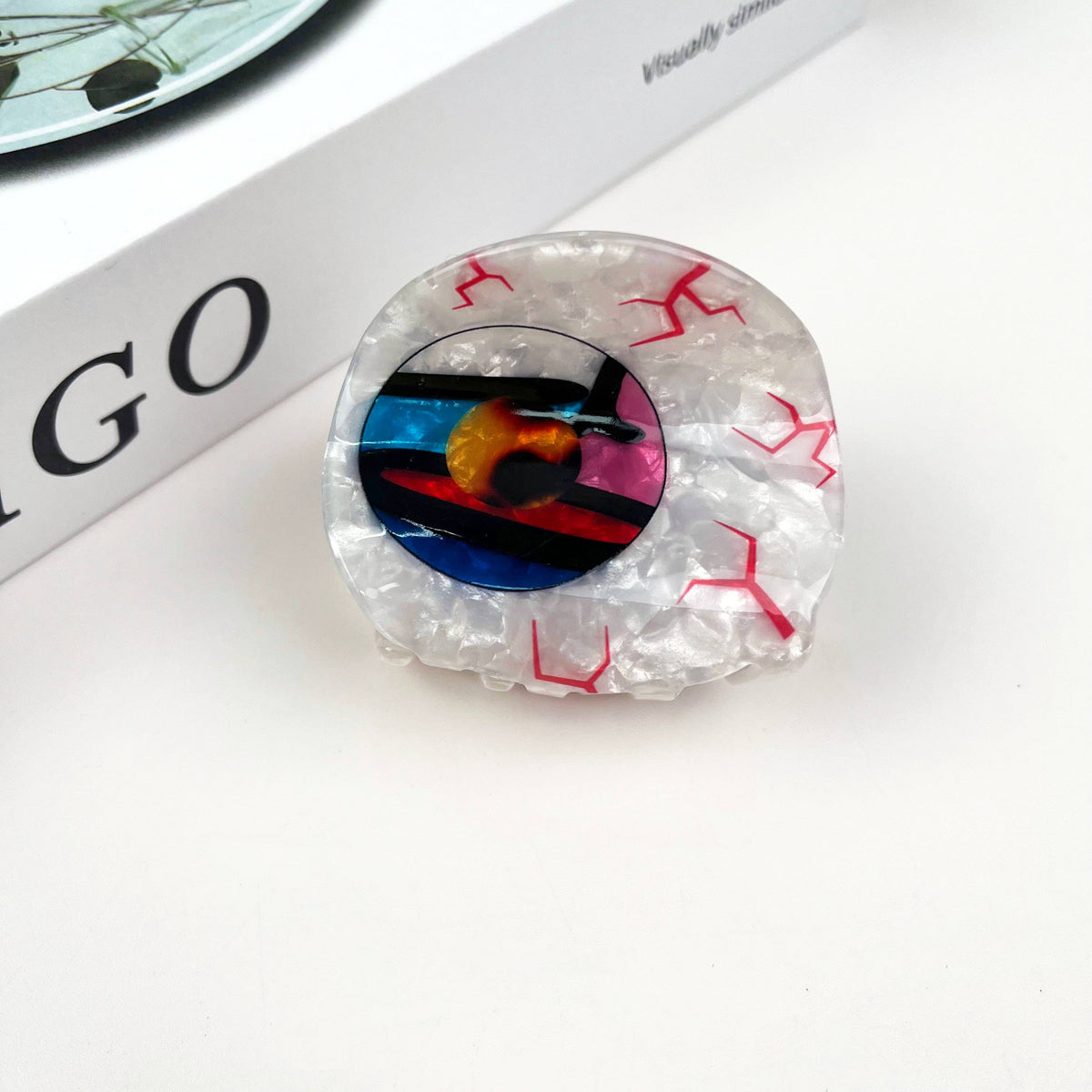 Personalized eyeball hair claw clip: C