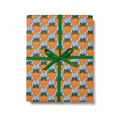 So Many Strawberries wrapping paper: Single