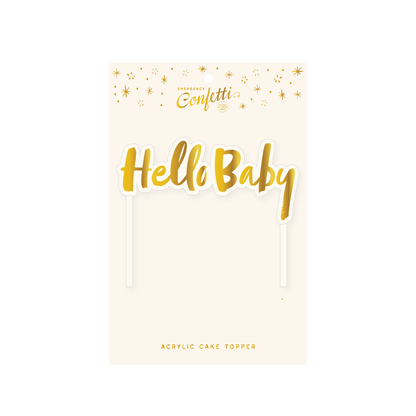 Acrylic Cake Topper - "Hello Baby"
