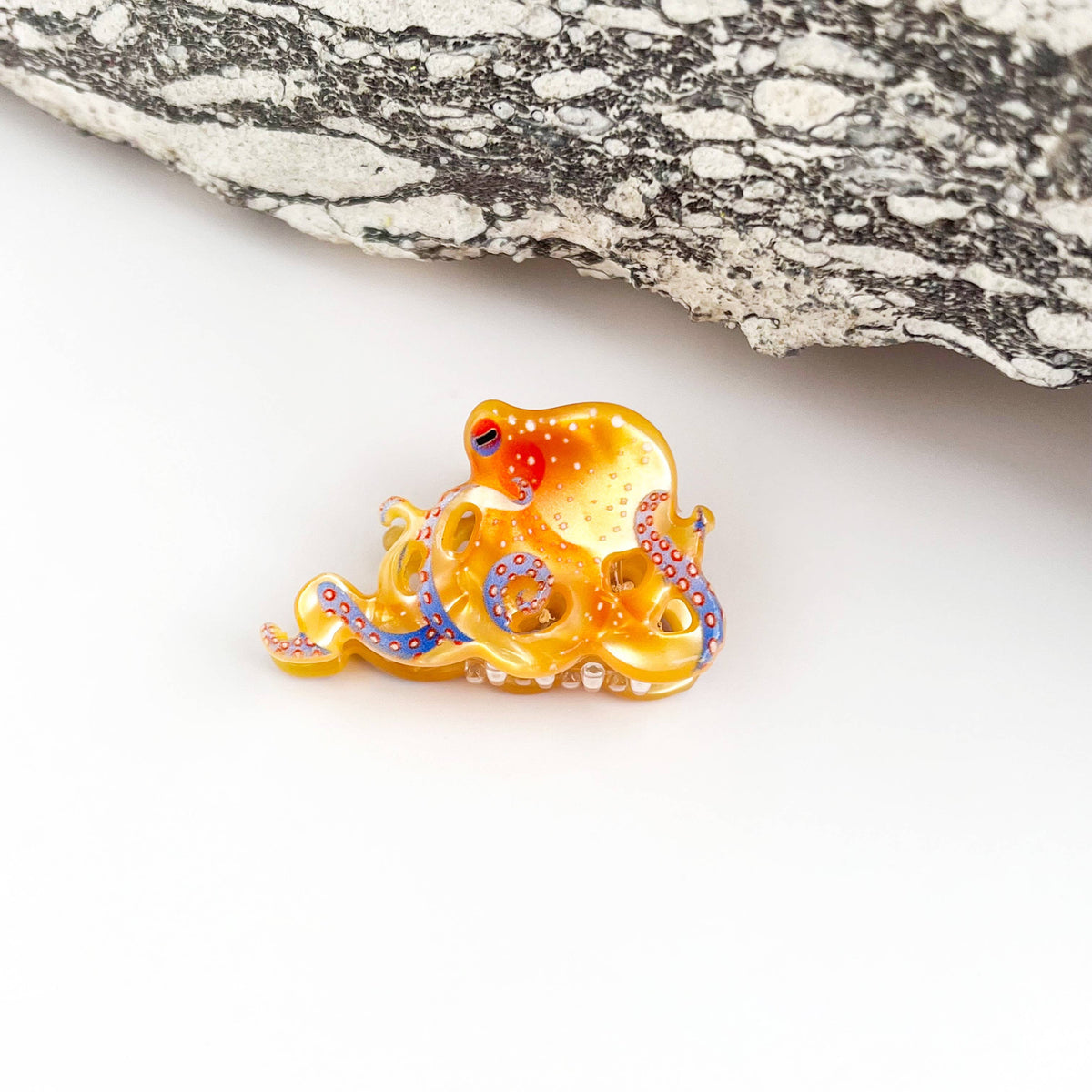 Creative Octopus Ocean Animal Hair Claw Clip: Orange-S