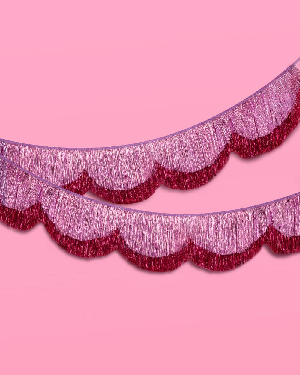 Pink Scalloped Fringe Banner | pink decor, birthday party