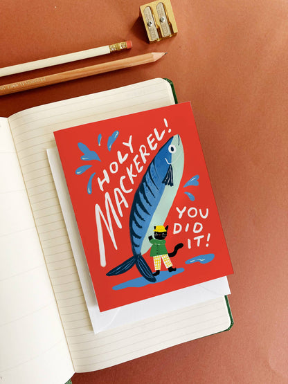 Holy Mackerel – Fish Pun Congratulations Card
