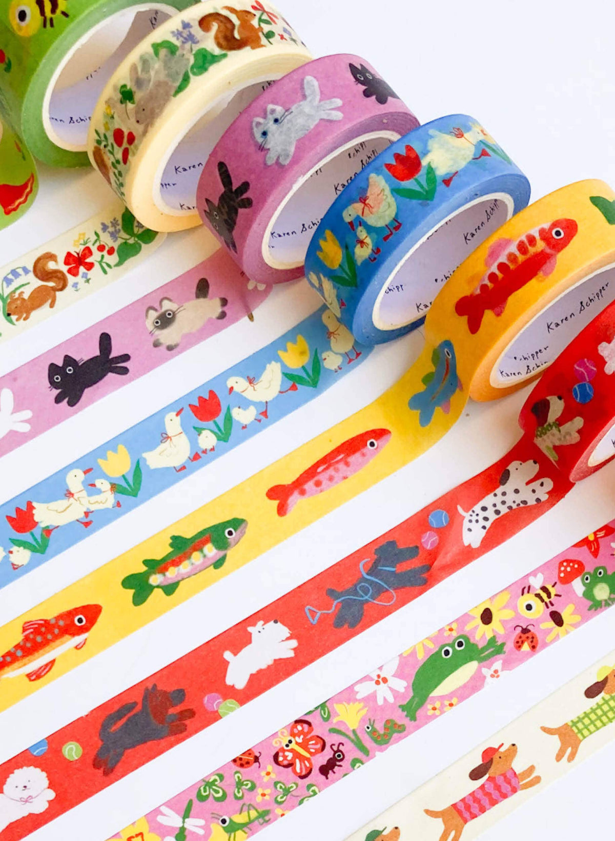 Duck & Tulip Washi Tape – Cute Animals Planner Tape