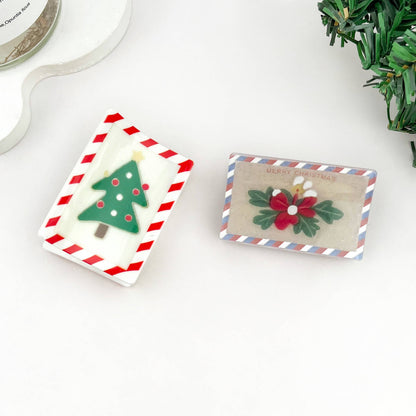 Holiday Blessing Envelope Christmas Hair Claw Clip: ChristmasTree