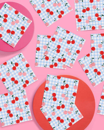 Cherry Napkins | red cherry party coquette summer girly