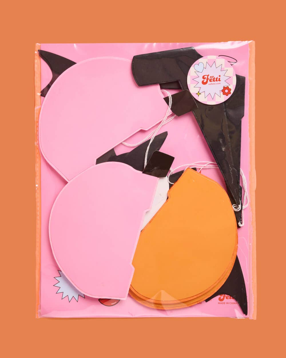 Halloween Accordion Set - 8 paper accordions, bats, pink , pumpkine
