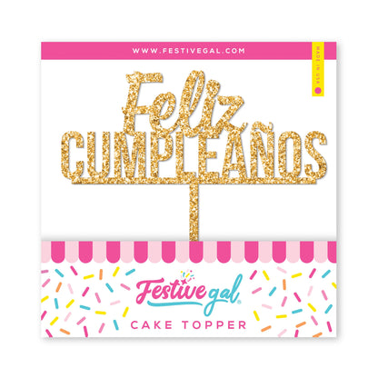 Happy Birthday Acrylic Cake Topper - "Feliz Cumpleaños"