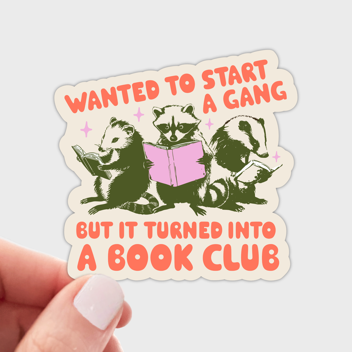Wanted to Start a Gang Book Club Sticker - reading, cute,