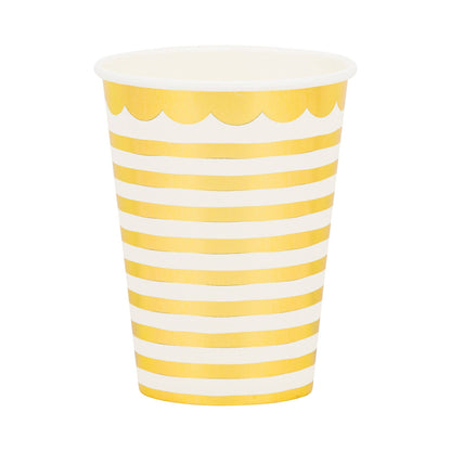 PLGBD10 - Gold Stripes Party Cups