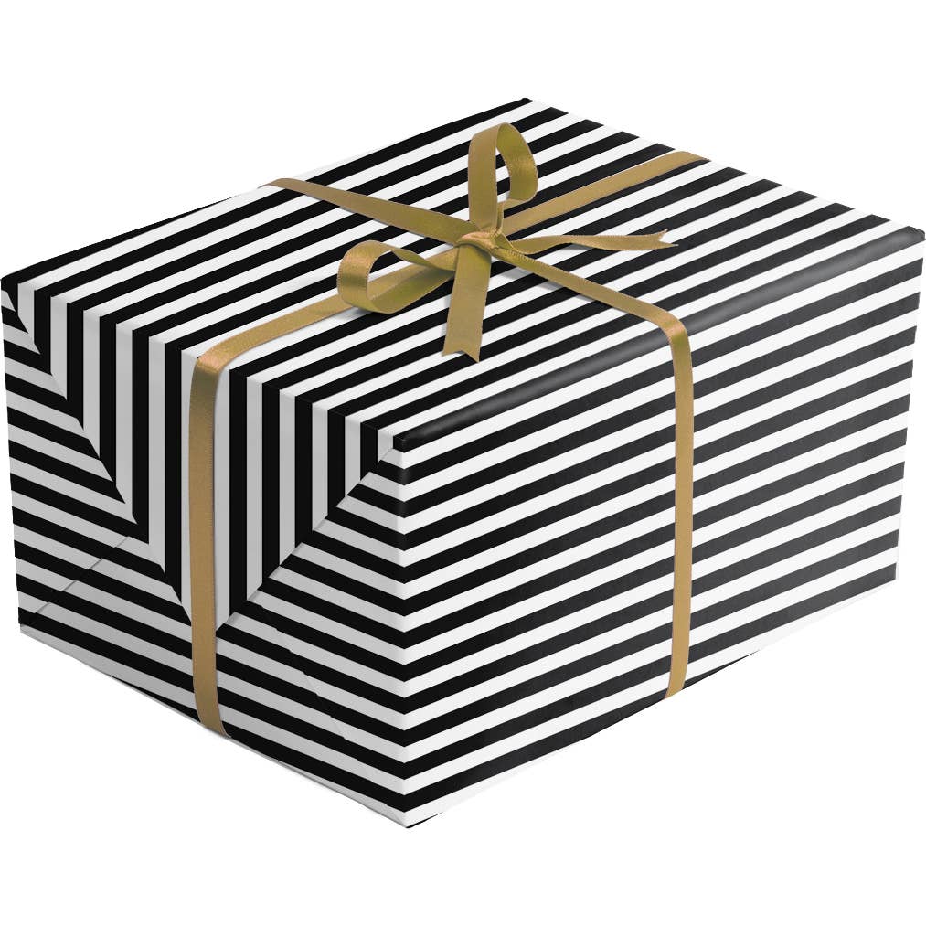 Black White Stripe - Gift Wrap Rolls