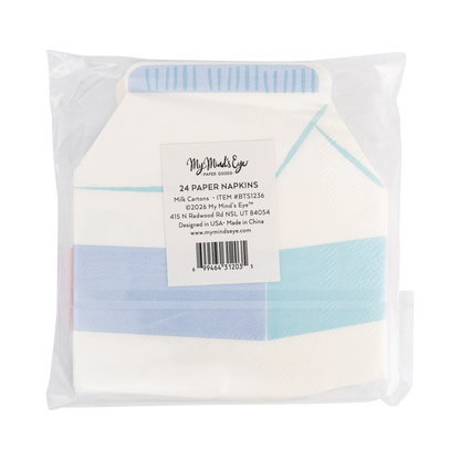 Milk Carton Cocktail Napkin Set