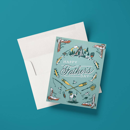 Outdoorsman Father's Day Greeting Card: A2 Folded Card (4.25"x5.5")