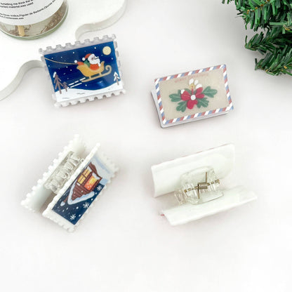 Holiday Blessing Envelope Christmas Hair Claw Clip: ChristmasTree