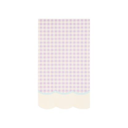 Gingham Scallop Fringe Paper Dinner Napkin Set