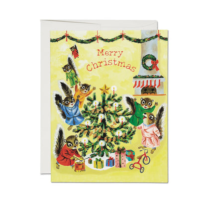 Christmas Morning greeting card: Single