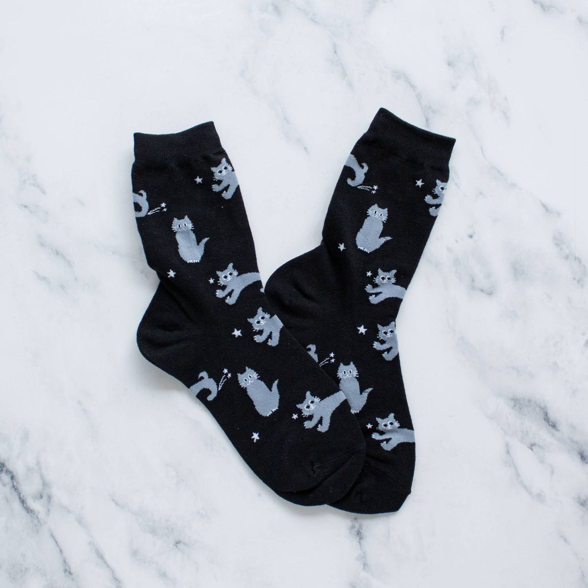 Cat Meow Casual Socks: Rust
