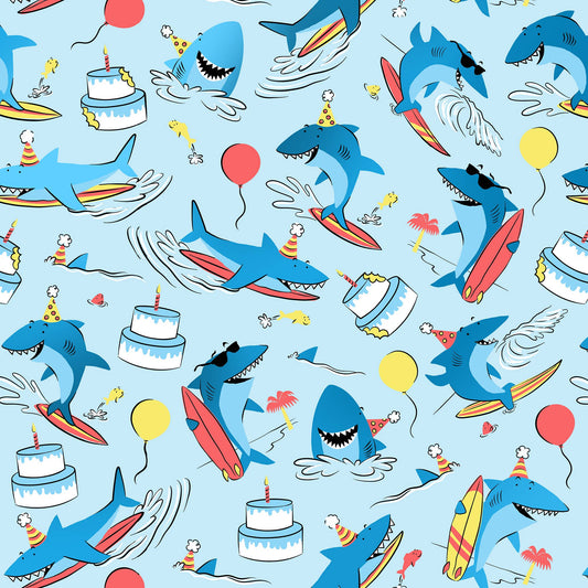 Surfing Sharks - Gift Wrap Rolls
