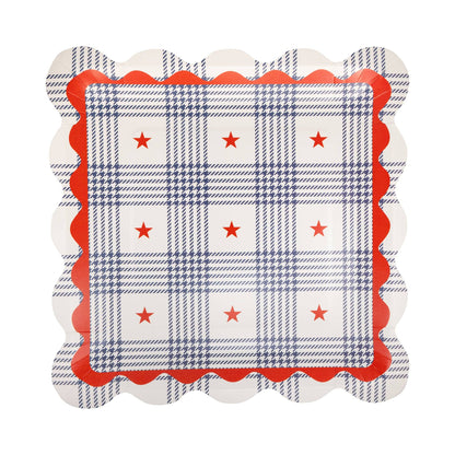 HAM1242 - Plaid Stars Paper Plate - 11"