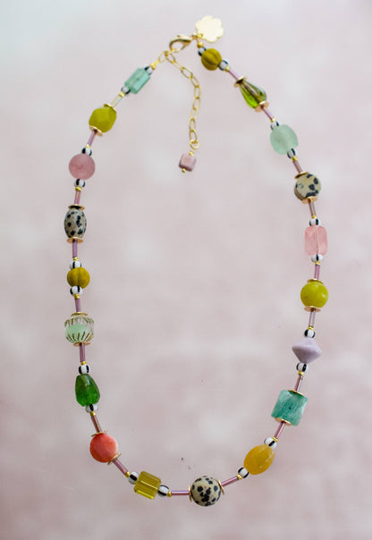 Muted Muticolor Beaded Necklace