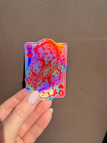 Dolly Parton Queen of Hearts Sticker: Vinyl sticker