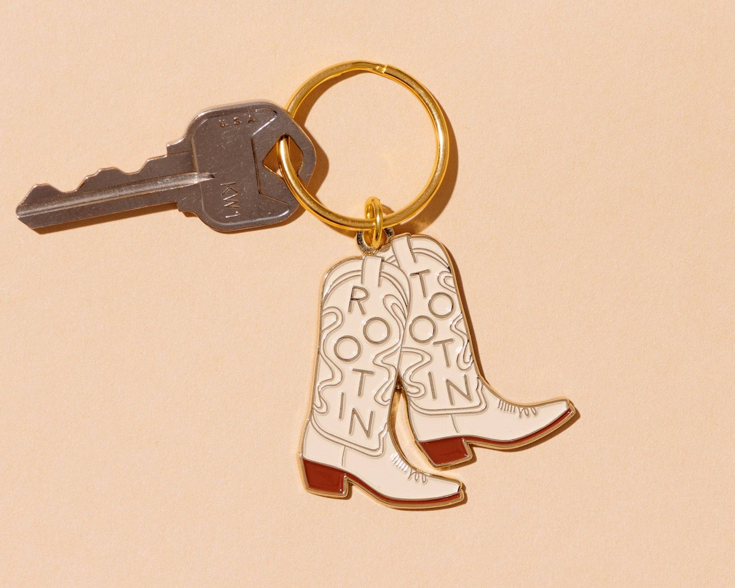 Enamel Keychain & Bag Charm—Rootin' Tootin' (Cowboy Boots)