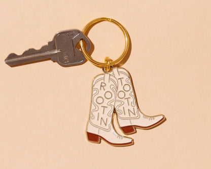 Enamel Keychain & Bag Charm—Rootin' Tootin' (Cowboy Boots)