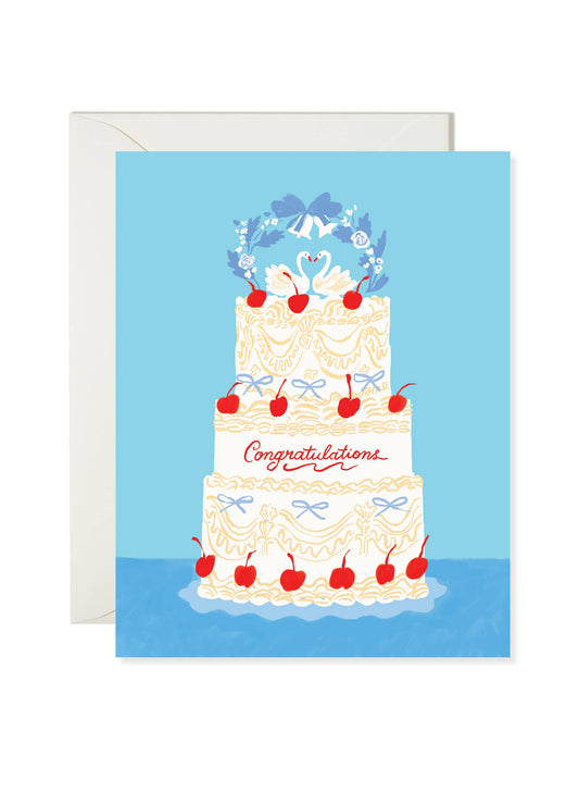 Swan Wedding Cake - Wedding Congratulations Card